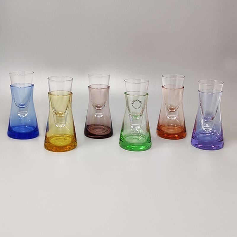 Set of 6 Murano glasses by Nason, Italy 1970s