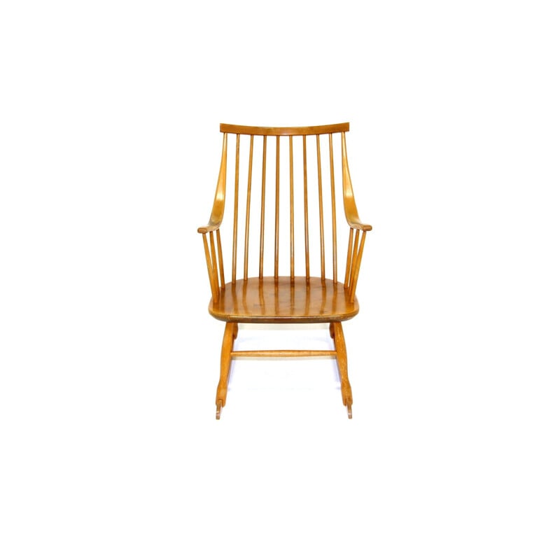 Vintage beechwood armchair by Nesto Stolfabrik, Sweden 1960s