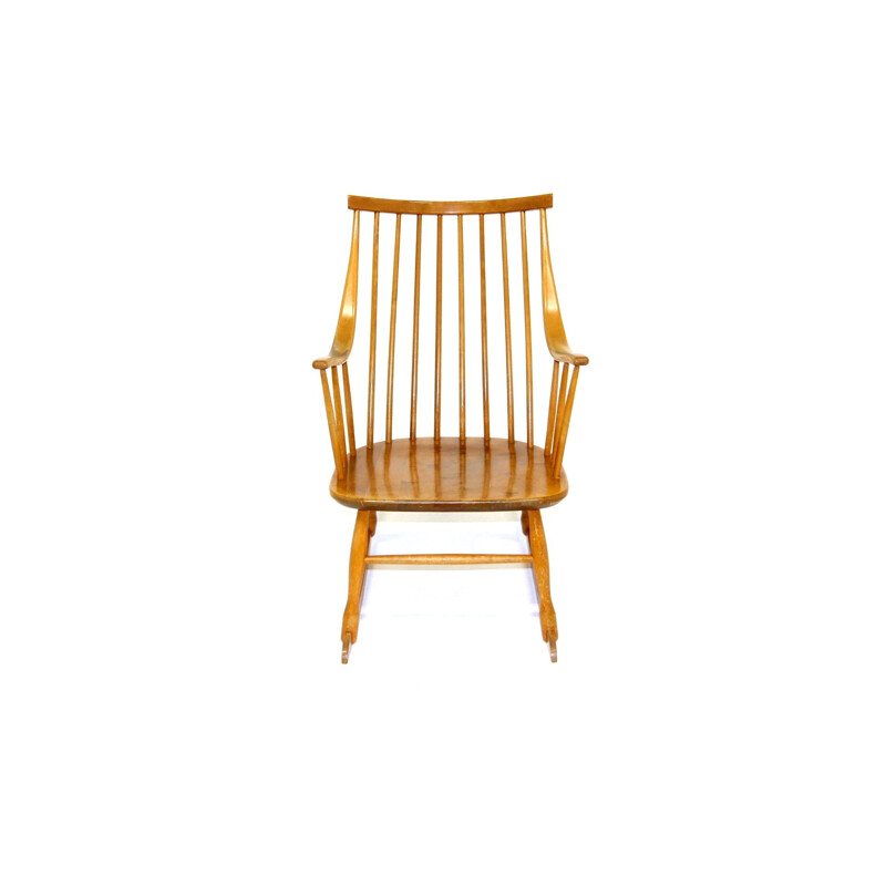 Vintage beechwood armchair by Nesto Stolfabrik, Sweden 1960s