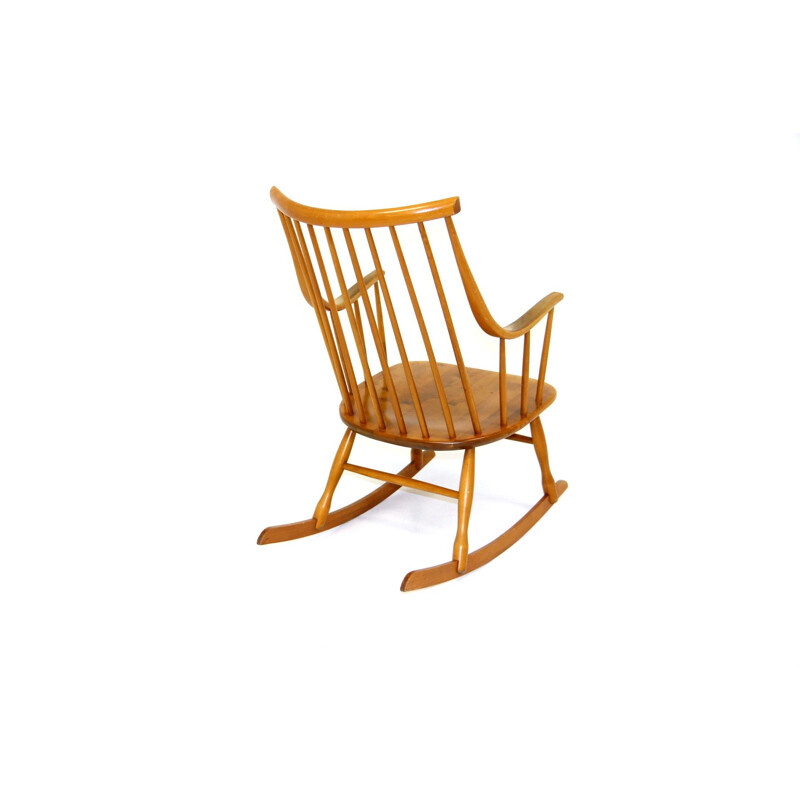 Vintage beechwood armchair by Nesto Stolfabrik, Sweden 1960s