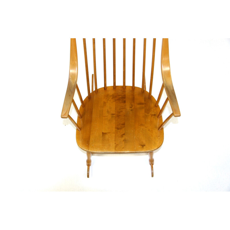 Vintage beechwood armchair by Nesto Stolfabrik, Sweden 1960s