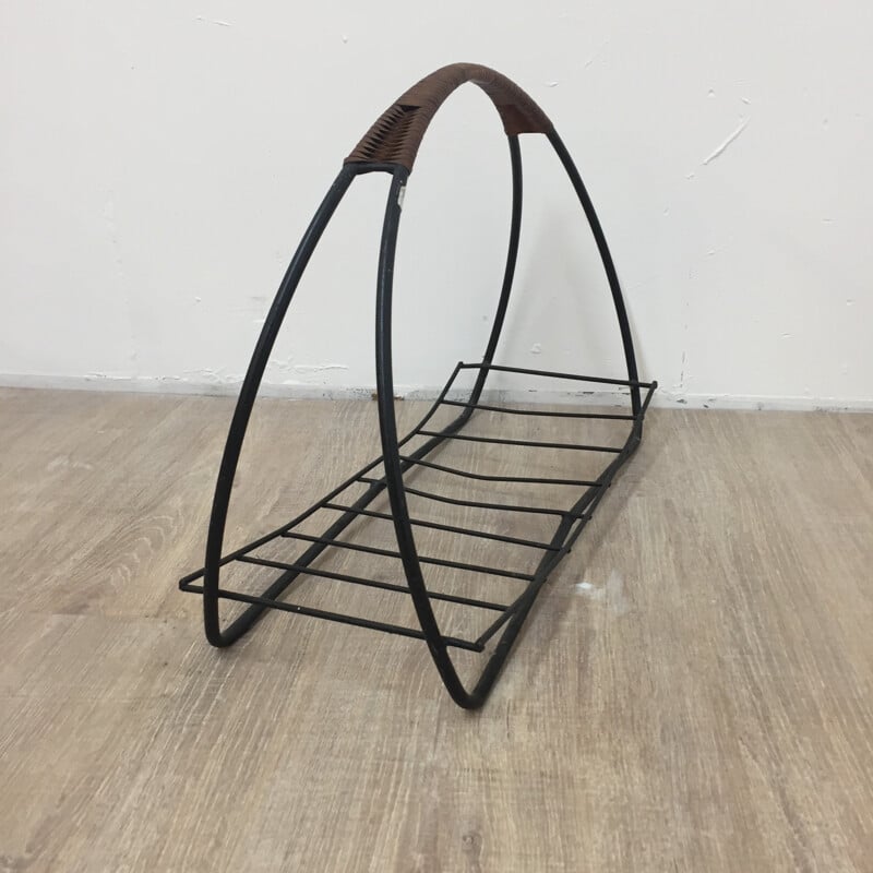 Vintage metal magazine rack, 1960