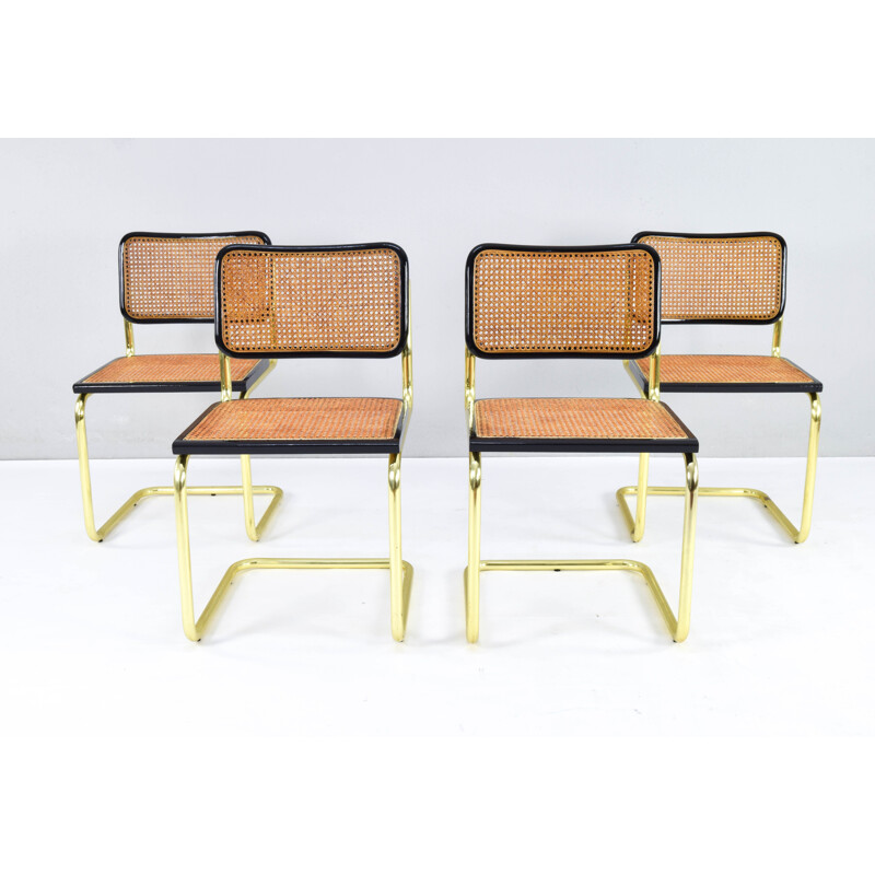 Set di 4 sedie vintage Cesca B32 in faggio di Marcel Breuer, Italia 1970