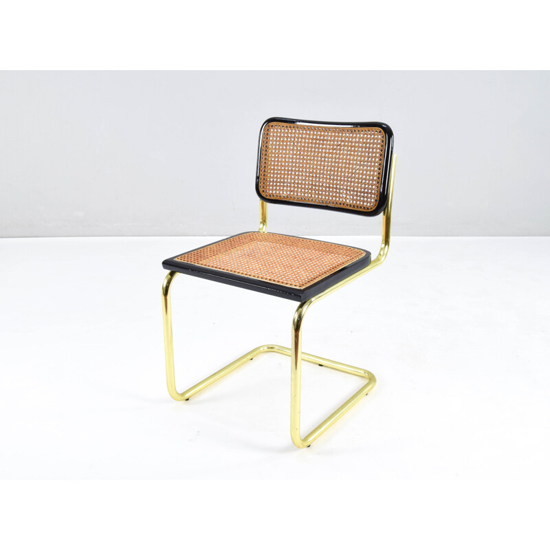 Ensemble de 4 chaises vintage Cesca B32 en bois de hêtre par Marcel Breuer, Italie 1970