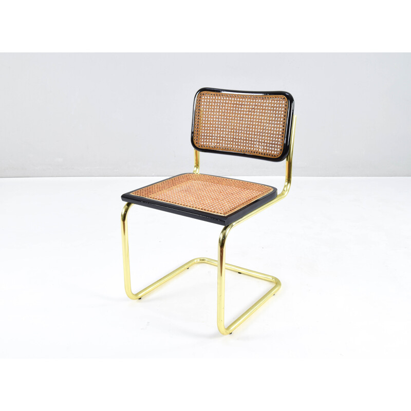 Juego de 4 sillas vintage Cesca B32 de madera de haya de Marcel Breuer, Italia 1970