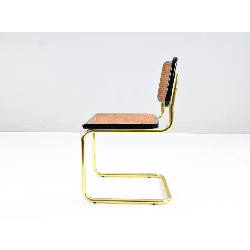 Conjunto de 4 cadeiras de faia Cesca B32 de Marcel Breuer, Itália 1970