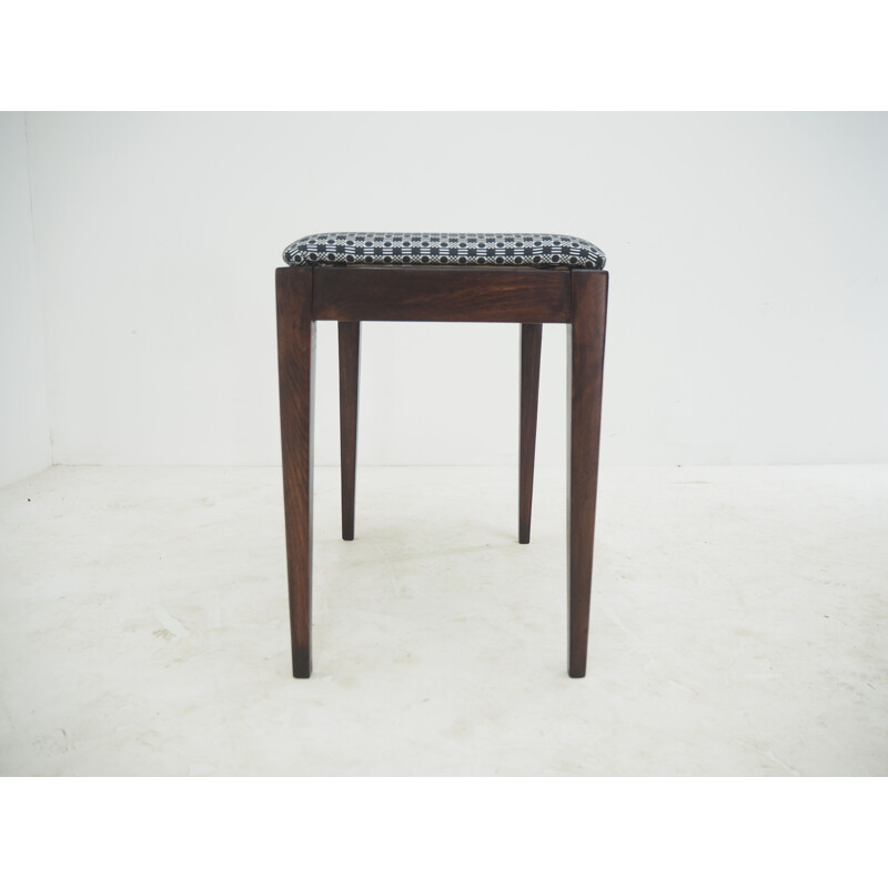 Mid century wood stool, Czechoslovakia 1960s