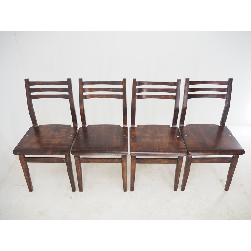 Set of 4 mid century dining chairs by Ludvík Volák, Czechoslovakia 1960s