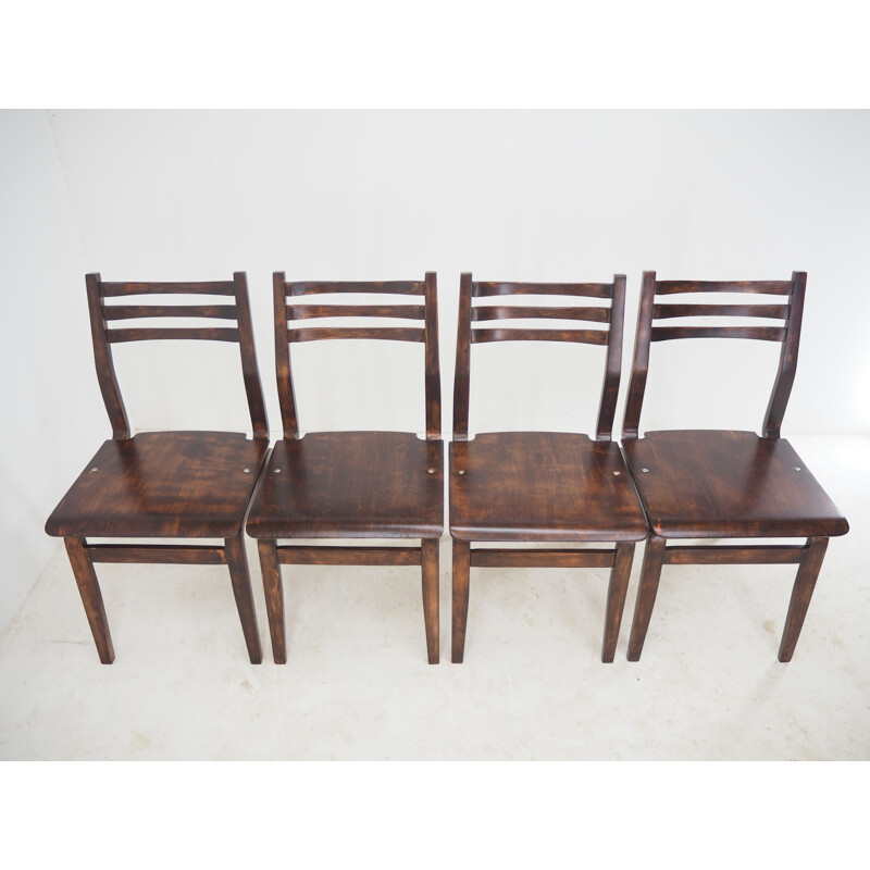 Conjunto de 4 cadeiras vintage por Ludvík Volák, Checoslováquia 1960