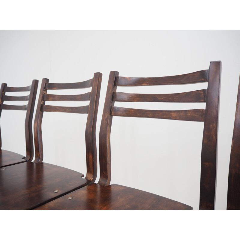 Set of 4 mid century dining chairs by Ludvík Volák, Czechoslovakia 1960s