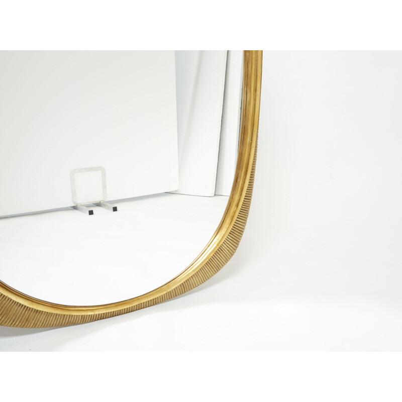 Large vintage Italian mirror in gilded wood by Osvaldo Borsani, 1953