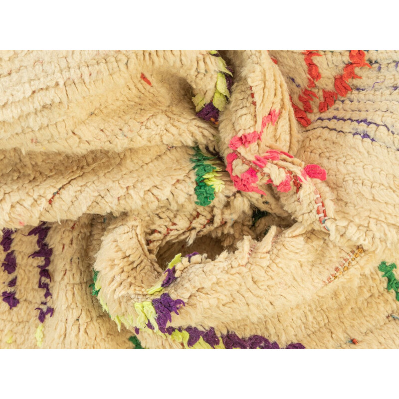 Vintage Berber azilal wollen tapijt, Marokko