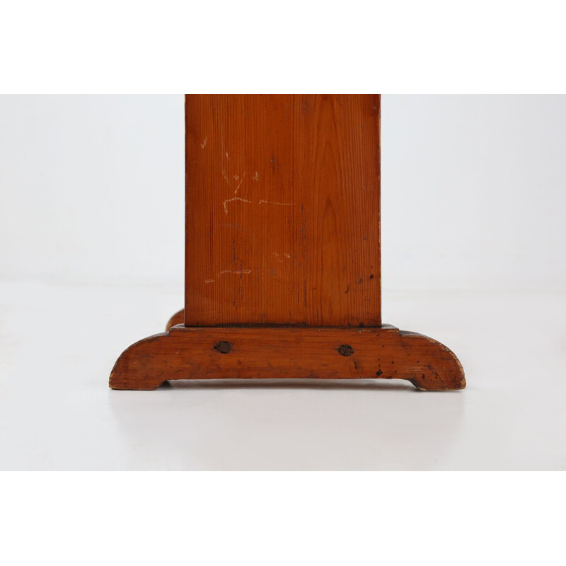 Vintage wooden wabi-sabi stool, 1880s