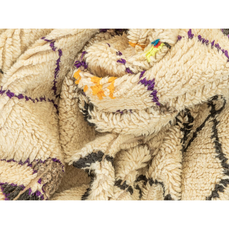 Tapis berbère vintage "Azilal" en laine, Maroc
