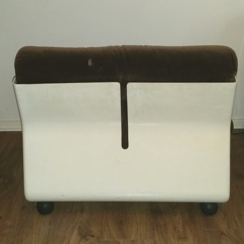 C&B Italia "Amanta" easy chair in brown corduroy, Mario BELLINI - 1960s 