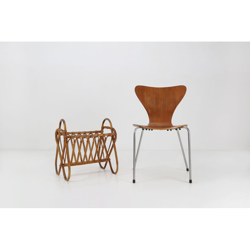 Portariviste in rattan vintage, 1950