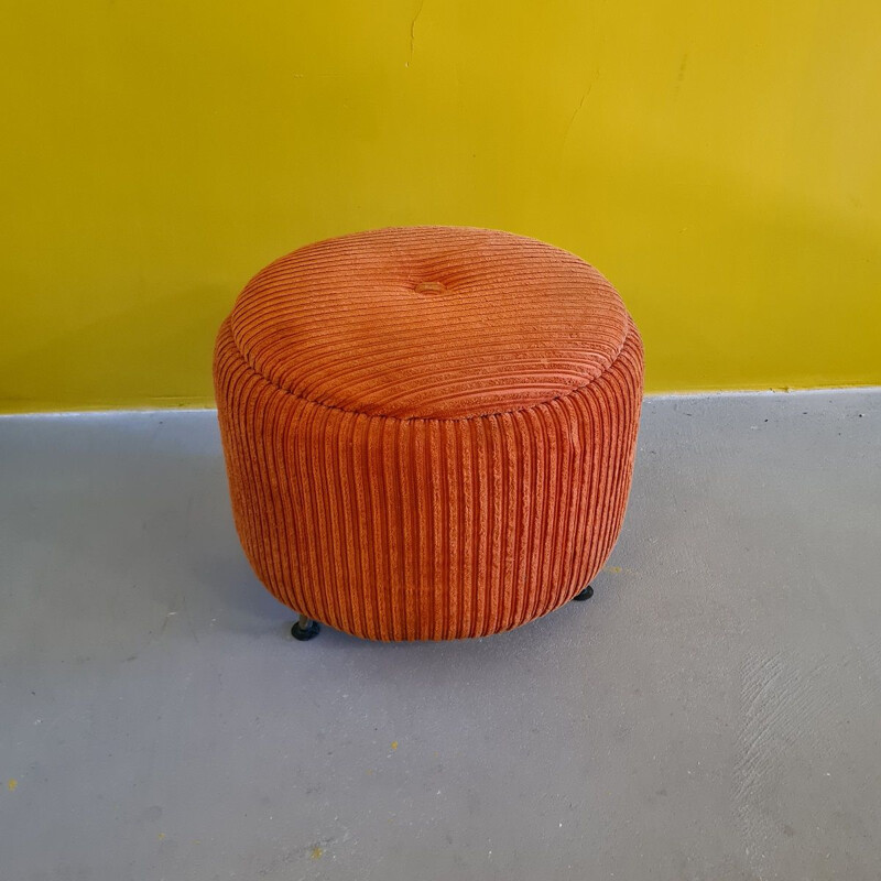 Vintage French sewing pouf, 1960s