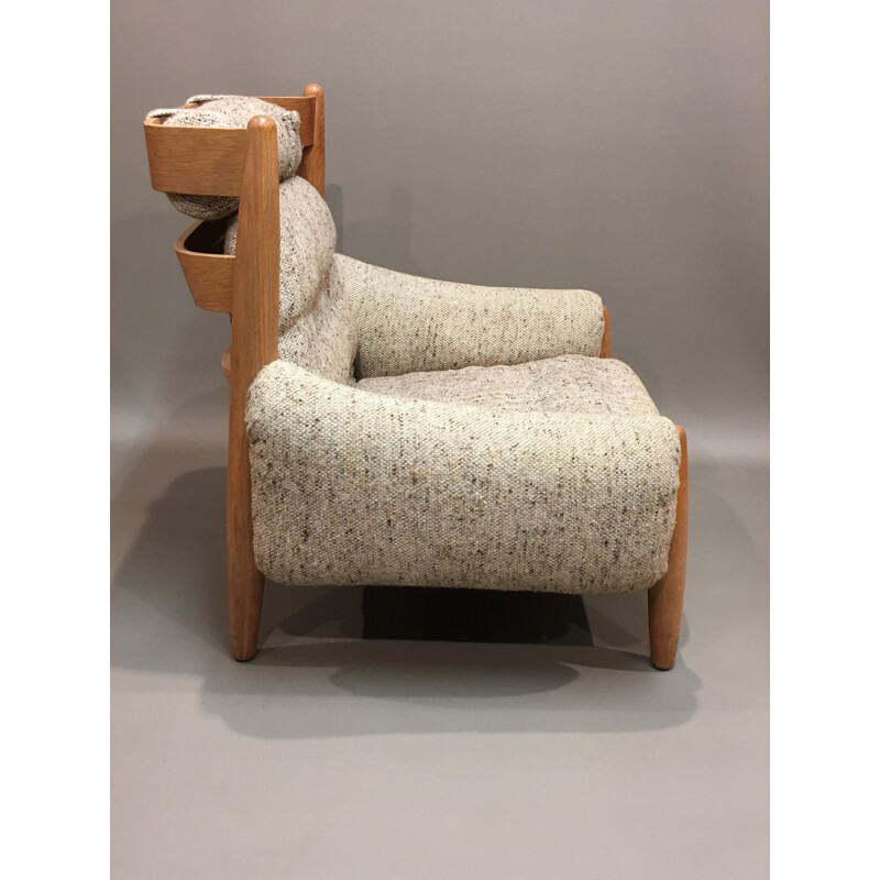 Grand fauteuil vintage et ottoman - 1950