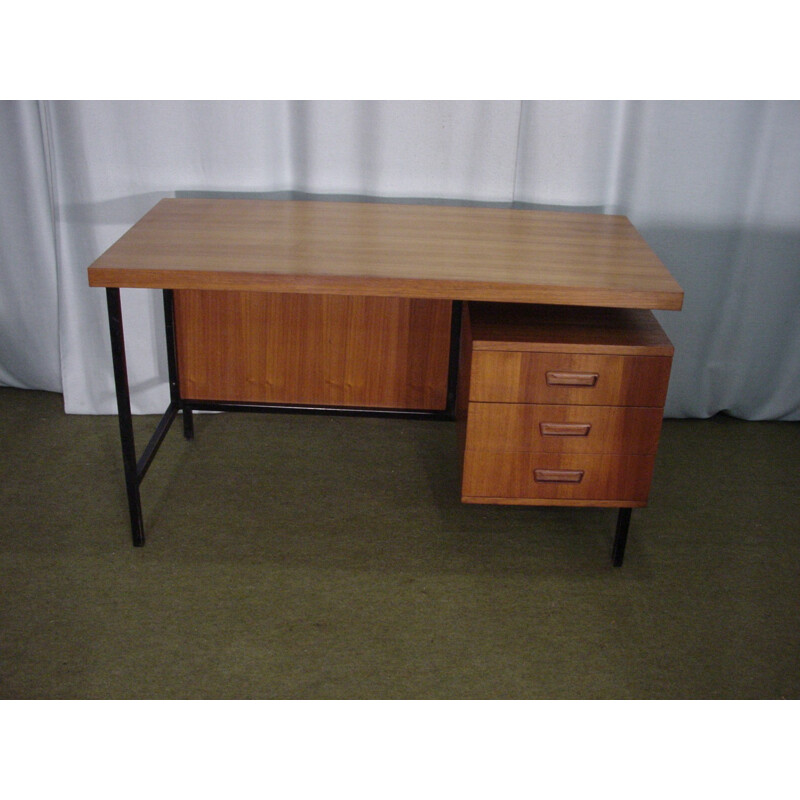 Vintage steel and teak desk - 1970s