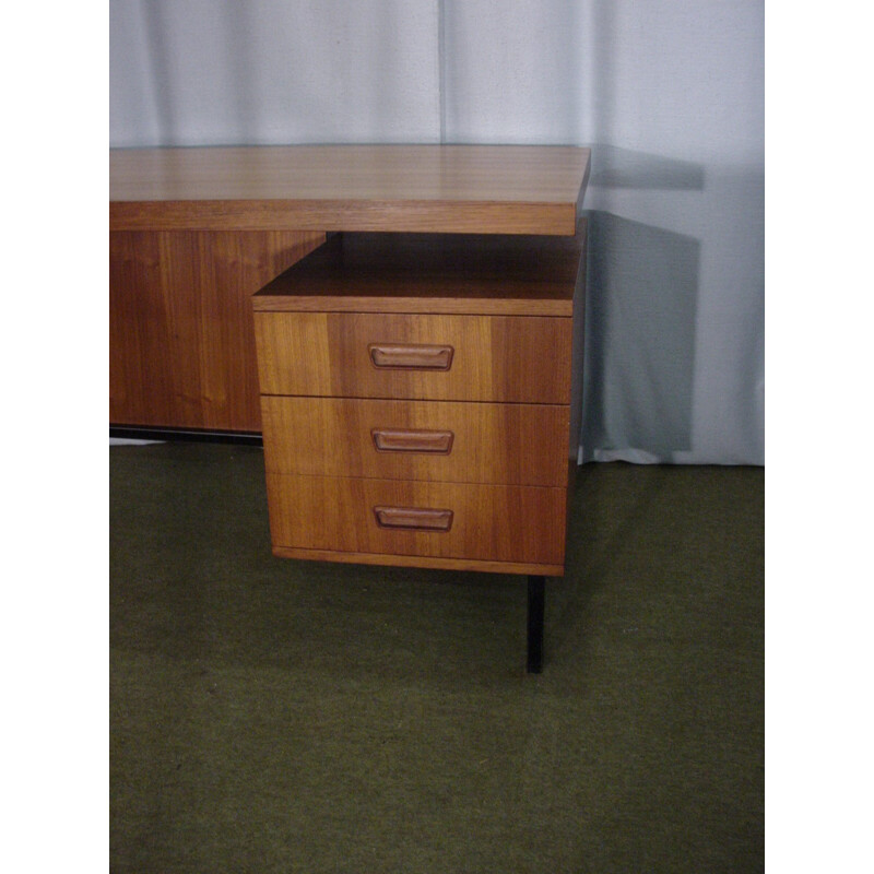 Vintage steel and teak desk - 1970s