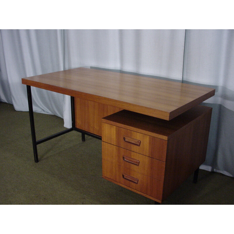 Vintage steel and teak desk - 1970s