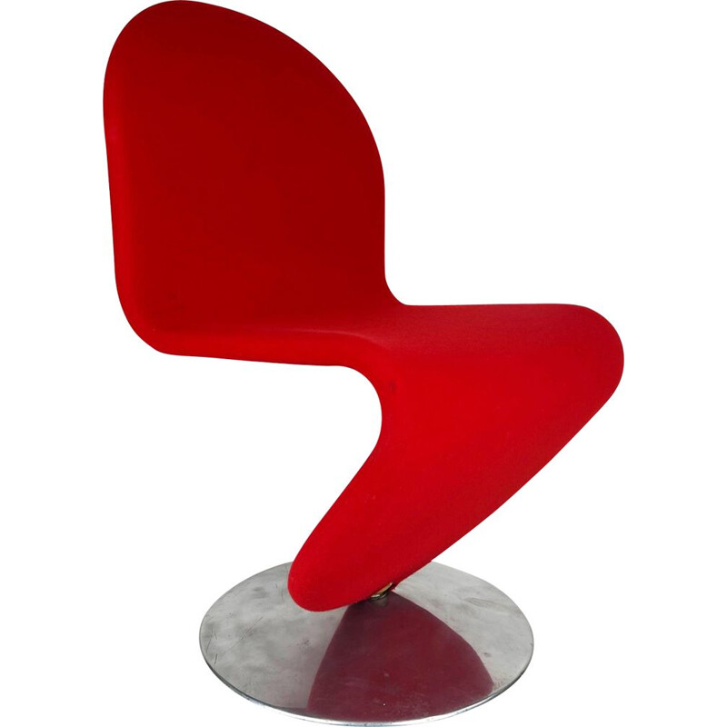 Silla vintage 1-2-3 de aluminio de Verner Panton para Fritz Hansen, 1973