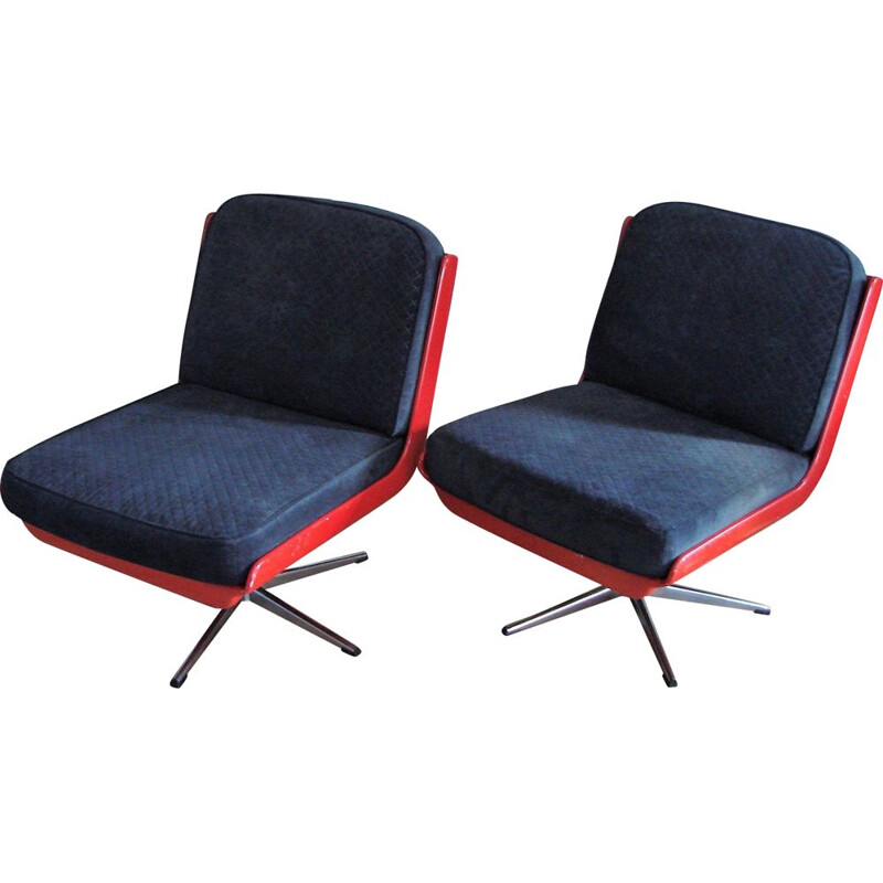 Paire de fauteuils vintage - verre allemagne 1960