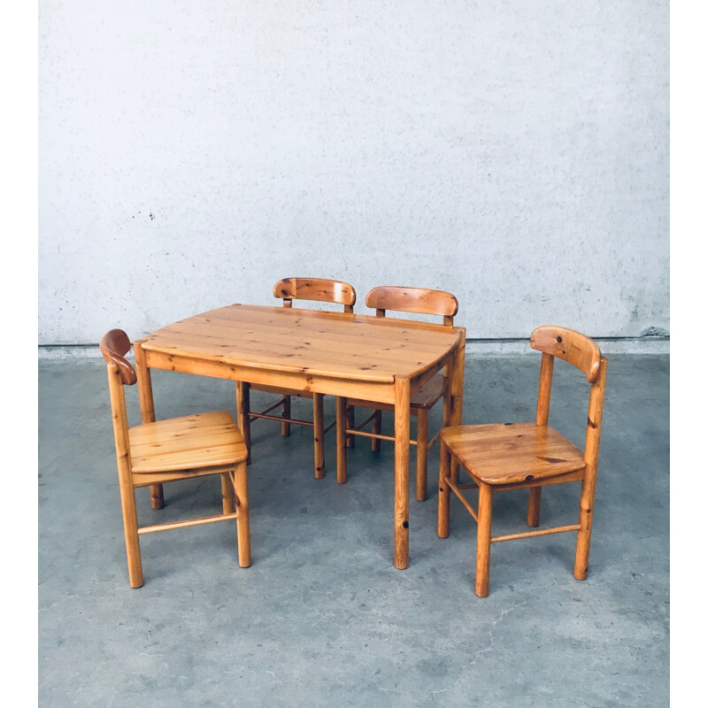 Vintage pine dining set, Denmark 1975