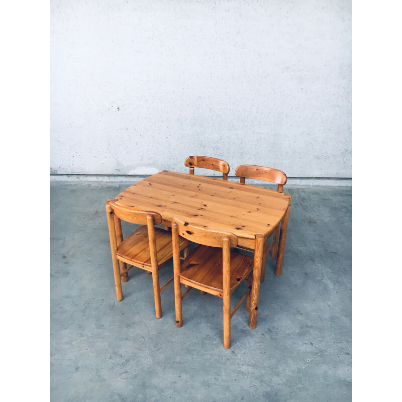 Vintage pine dining set, Denmark 1975