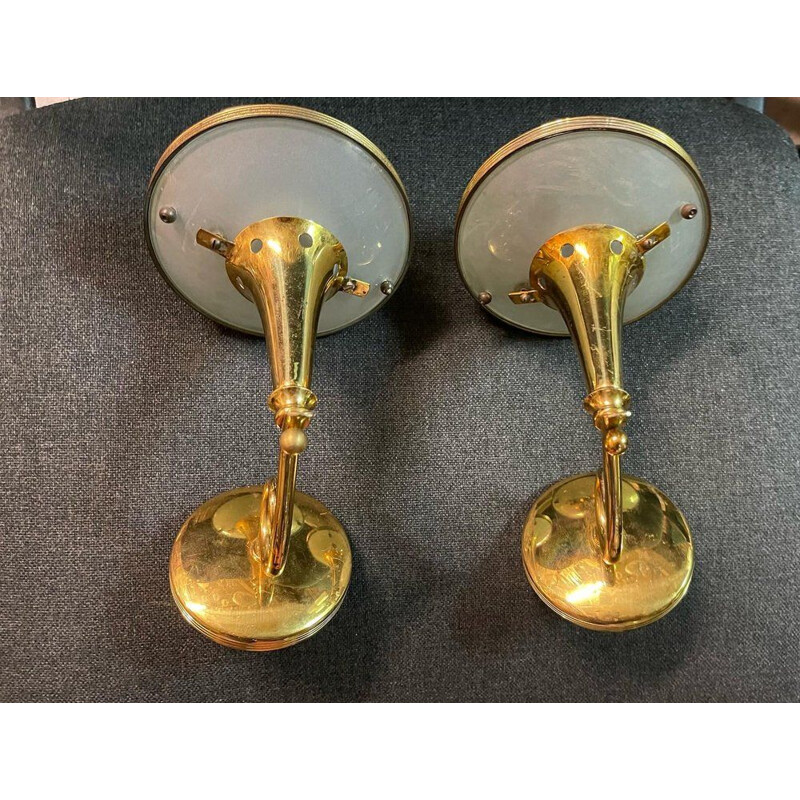 Pair of vintage Italian wall lamps by Pietro Chiesa for Fontana Arte, 1940s