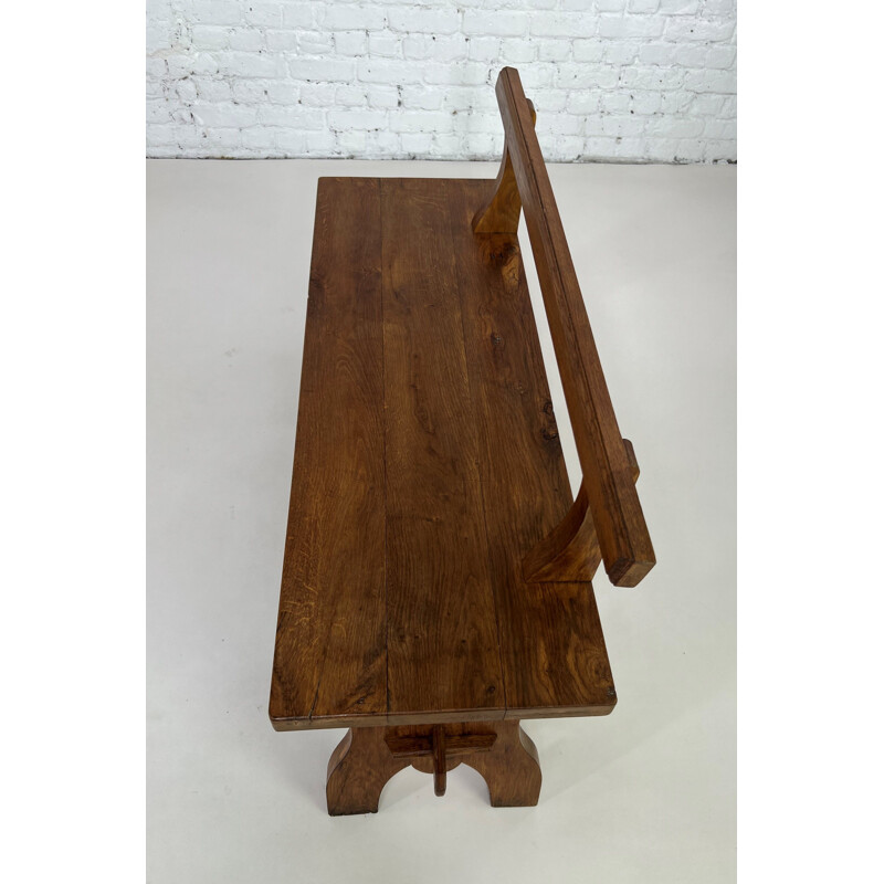 Vintage bench in solid wood, 1950-1960