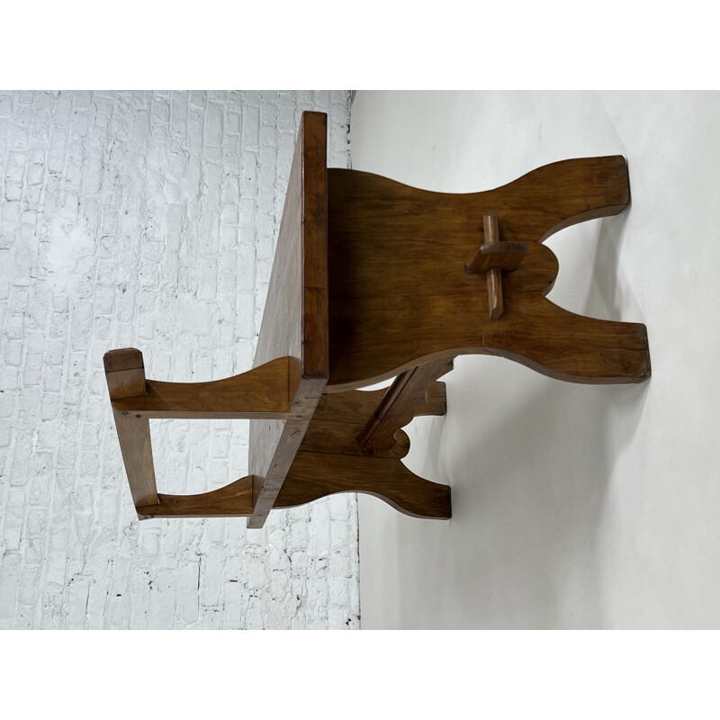 Vintage bench in solid wood, 1950-1960