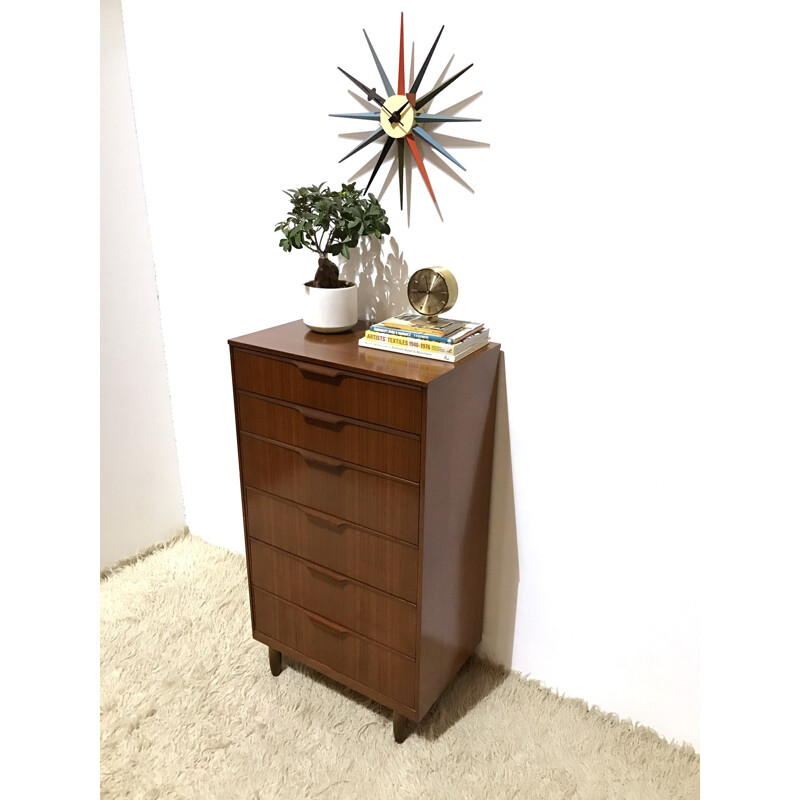High Austinsuite chest of drawers in dark wood - 1960s