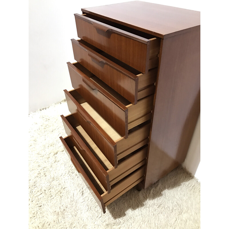 High Austinsuite chest of drawers in dark wood - 1960s