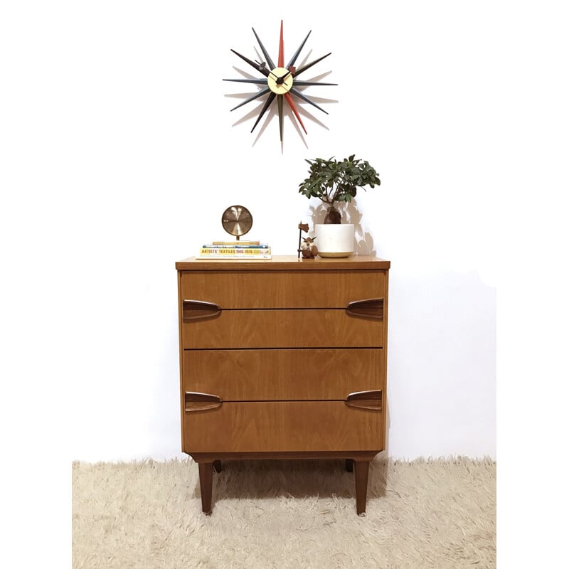 Mid-century Remploy chest of drawers in oak and teak - 1960s