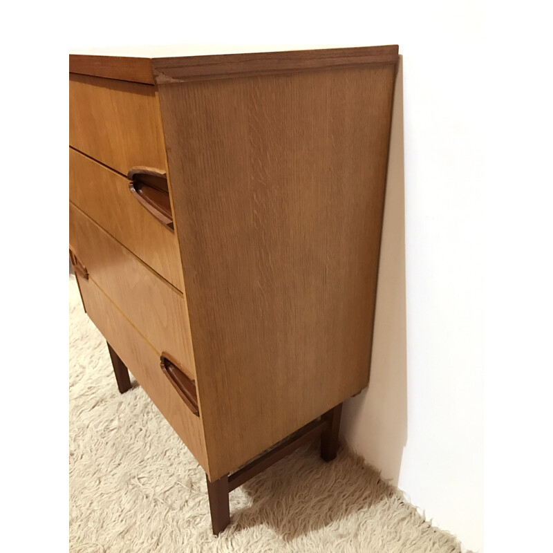 Mid-century Remploy chest of drawers in oak and teak - 1960s