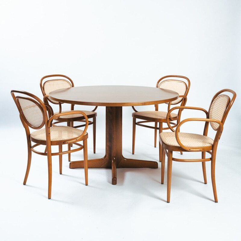 Vintage wicker dining set by Thonet, 1980s