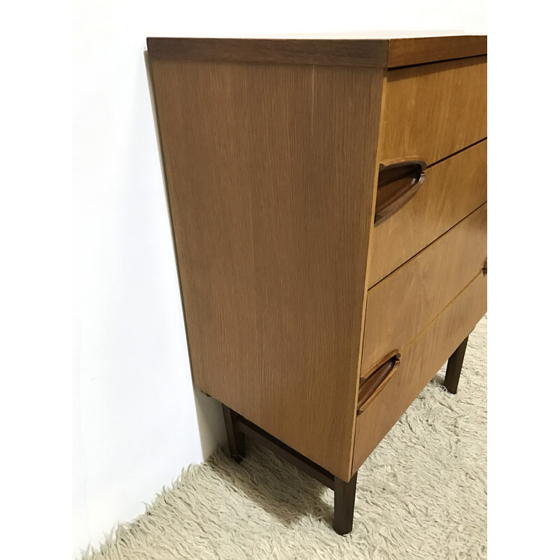 Mid-century Remploy chest of drawers in oak and teak - 1960s