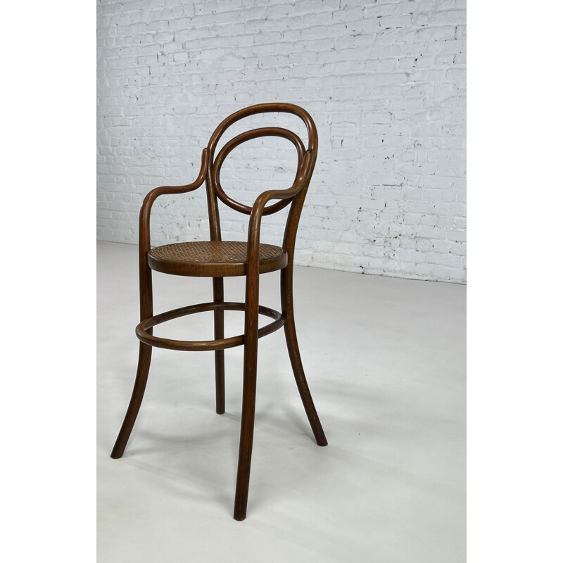 Seggiolone vintage in legno curvo Thonet per bambini