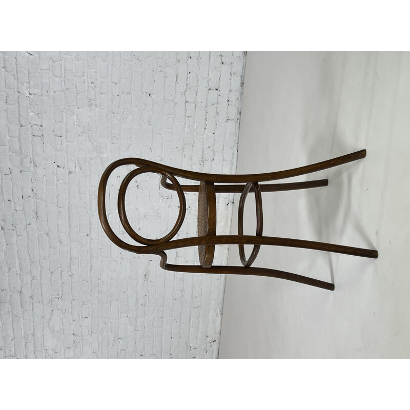 Chaise haute vintage pour enfant en bois courbé de Thonet