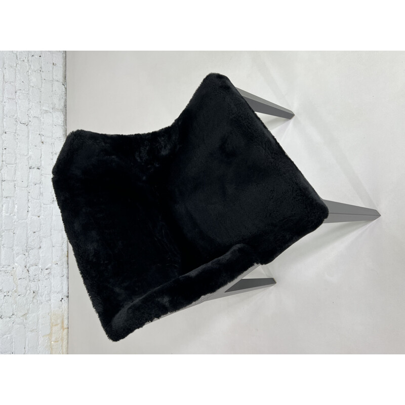 Paar Vintage-Sessel aus schwarzem Abs und schwarzem geflochtenem Leder "Mademoiselle Kravitz" von Philippe Starck für Kartell