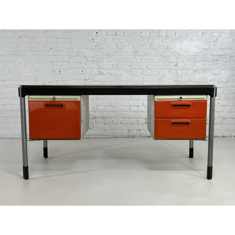 Vintage wooden desk by Marc Held for Strafor, 1960s-1970s