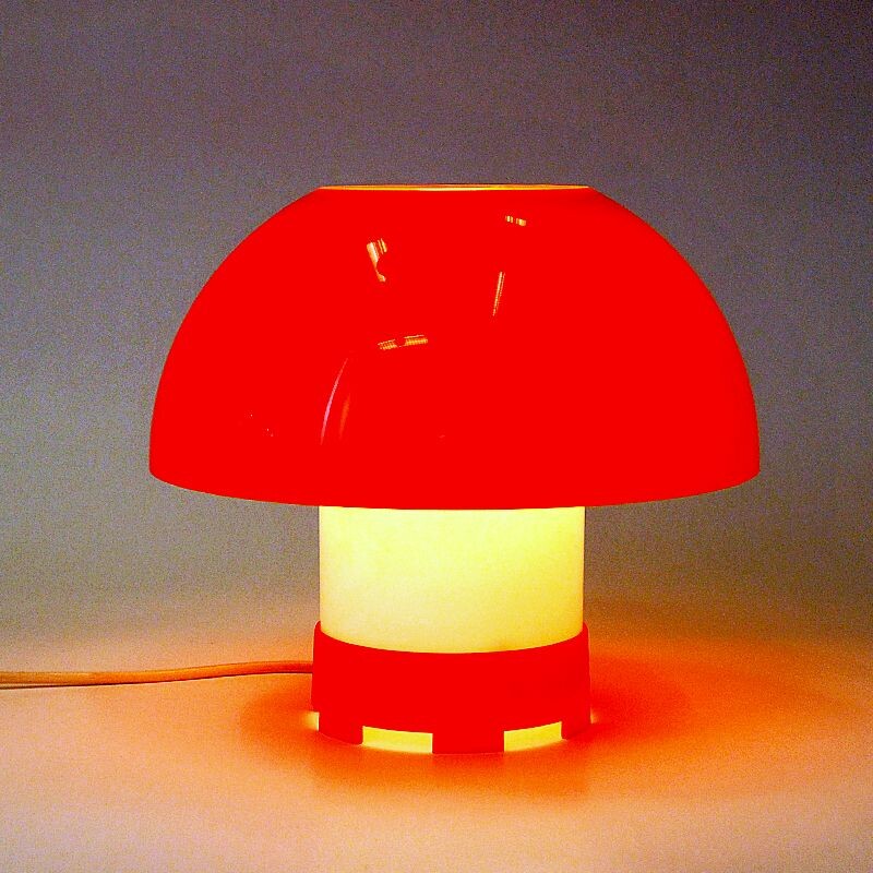 Vintage orange lamp by Bent Karlby for ASK Belysninger, Denmark 1970s