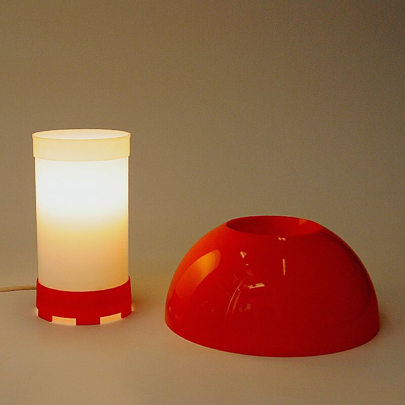 Vintage orange lamp by Bent Karlby for ASK Belysninger, Denmark 1970s