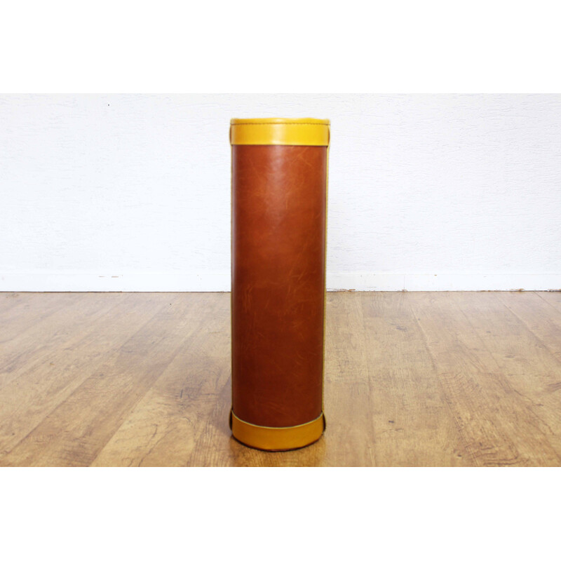 Vintage leather umbrella stand, 1970s-1980s