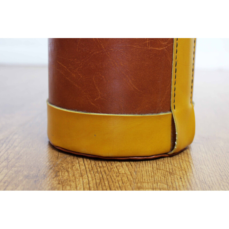 Vintage leather umbrella stand, 1970s-1980s