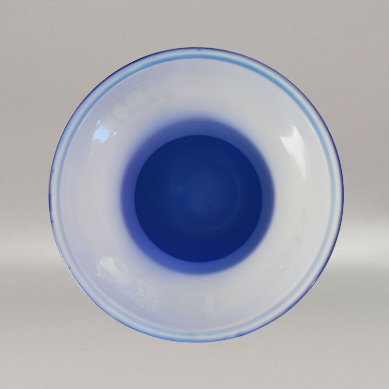 Vintage vaso de vidro Murano azul por Nason, Itália 1960