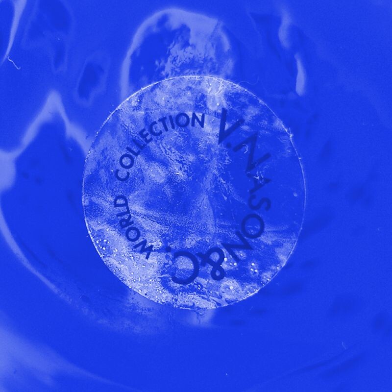 Vaso vintage in vetro di Murano blu di Nason, Italia 1960