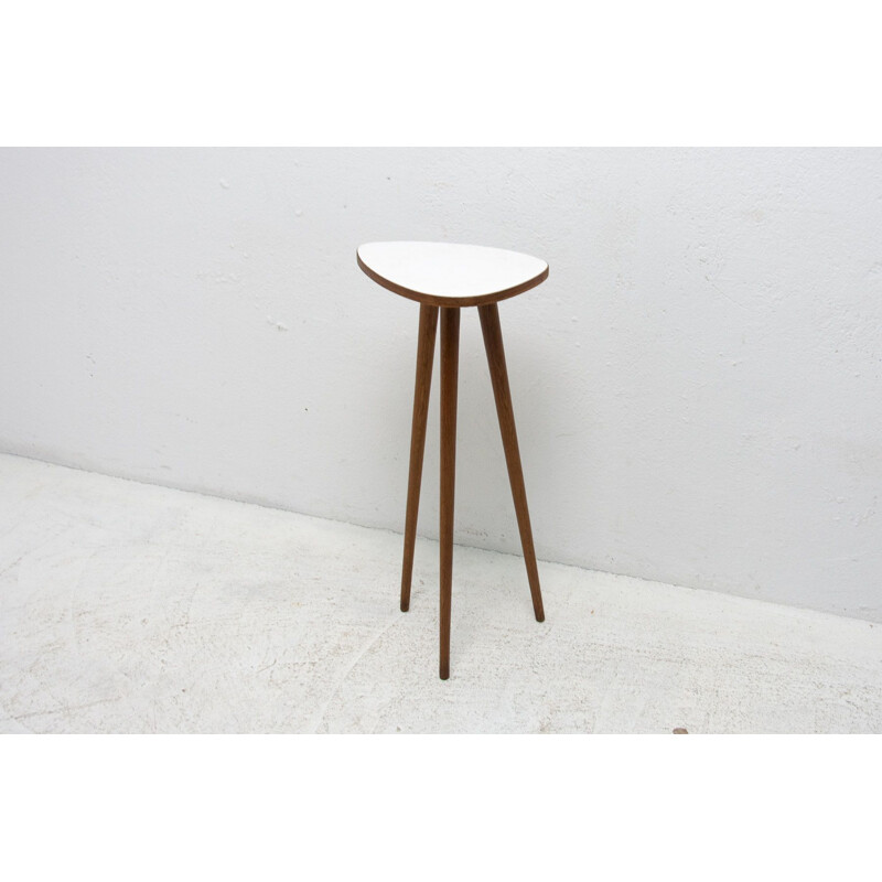 Mid century beech plant stand, Czechoslovakia 1960s