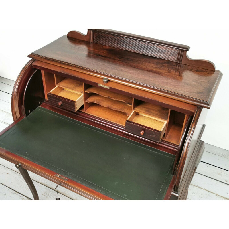 Vintage mahogany cylinder desk, England 1910